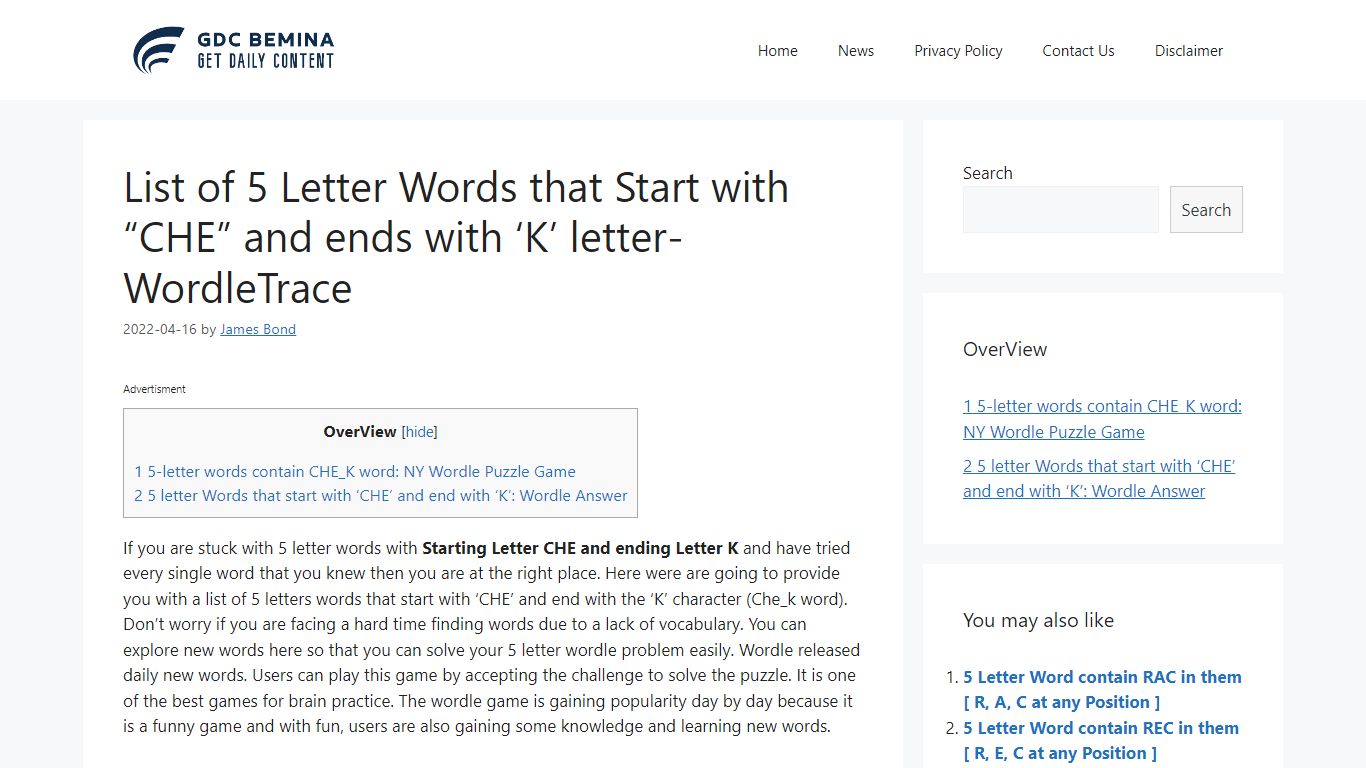 List of 5 Letter Words that Start with "CHE" and ends with 'K' letter ...